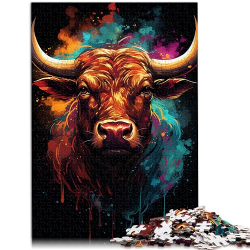 1000-teiliges Puzzle für Erwachsene Farbmalerei Kuh schwierig 50 x 75 cm ganze Familie von DLBHSG