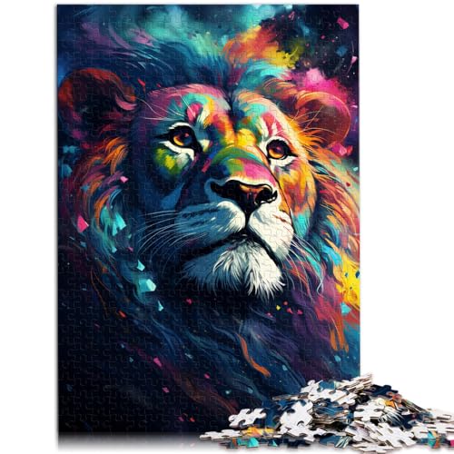 1000-teiliges Puzzle für Erwachsene Farbmalerei Löwe Lernspiele für Zuhause DIY-Spielzeug 26 x 38 cm Geschenke für Freunde und Familie von DLBHSG