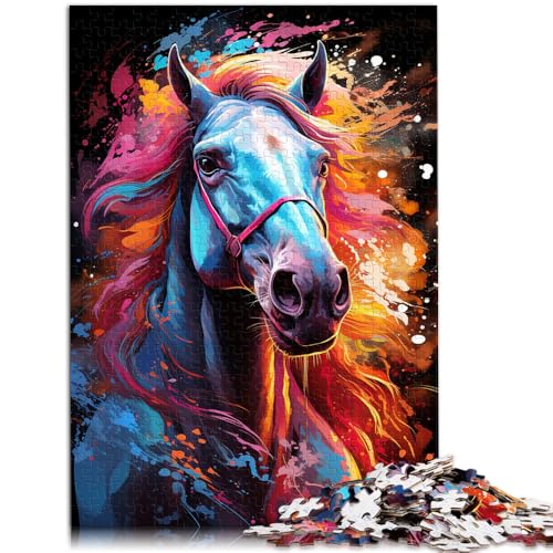 1000-teiliges Puzzle für Erwachsene Farbmalerei Pferd Quizspiel 50 x 75 cm Geschenke für Freunde und Familie für Teenager ab 14 Jahren 1000-teiliges Puzzle für Erwachsene Farbmalerei Pferd Quizspiel 50 x 75 cm Geschenke für Freunde und Familie für Teenager ab 14 Jahren von DLBHSG
