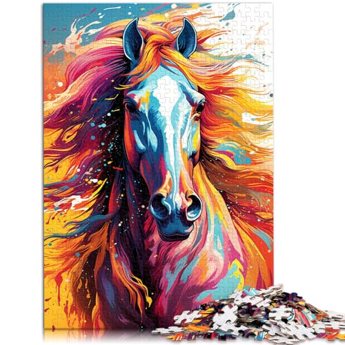 1000-teiliges Puzzle für Erwachsene Farbmalerei Pferd Quizspiel 50 x 75 cm Geschenke für Freunde und Familie für Teenager ab 14 Jahren von DLBHSG