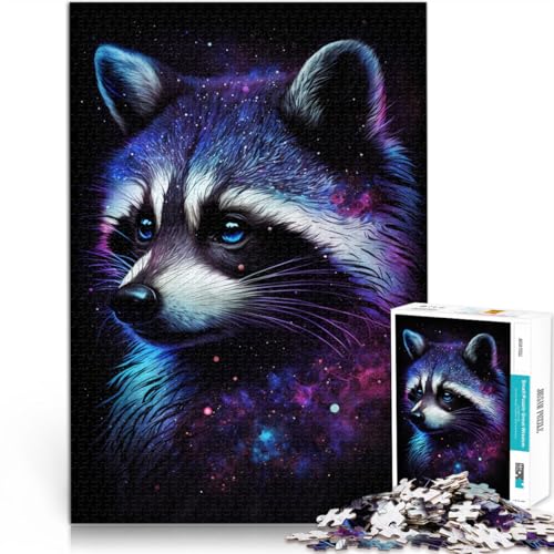 1000-teiliges Puzzle für Erwachsene Galaxy-Tier-Waschbär-Spielspielzeug 26 x 38 cm einzigartige Heimdekoration und Geschenke für Teenager ab 14 Jahren von DLBHSG