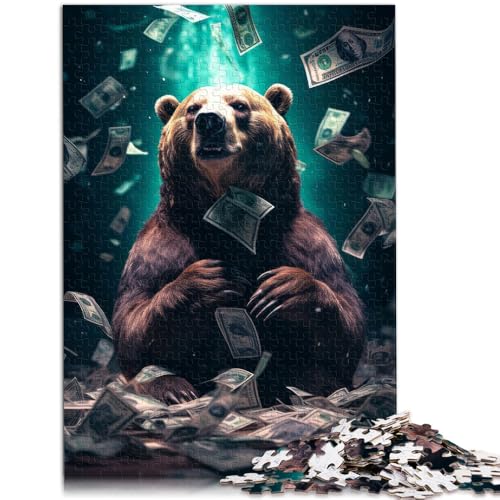 1000-teiliges Puzzle für Erwachsene Geldbär Dollarscheine Spielzeug Denkspiel 50 x 75 cm tolles Geschenk für die ganze Familie von DLBHSG