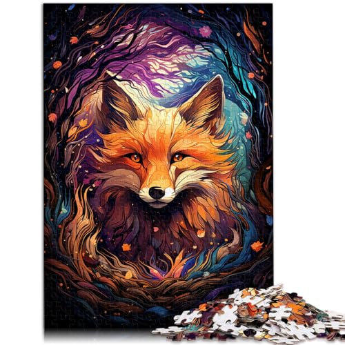 1000-teiliges Puzzle für Erwachsene Gemälde eines Fuchses Puzzle Lernspiele 50 x 75 cm Lernspiel für Geburtstag Weihnachten für Teenager ab 14 Jahren von DLBHSG