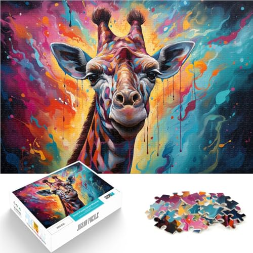 1000-teiliges Puzzle für Erwachsene Giraffenmalerei Handgeschwindigkeitswettbewerb 26 x 38 cm Stressabbau schwierige Herausforderung für Teenager ab 14 Jahren von DLBHSG