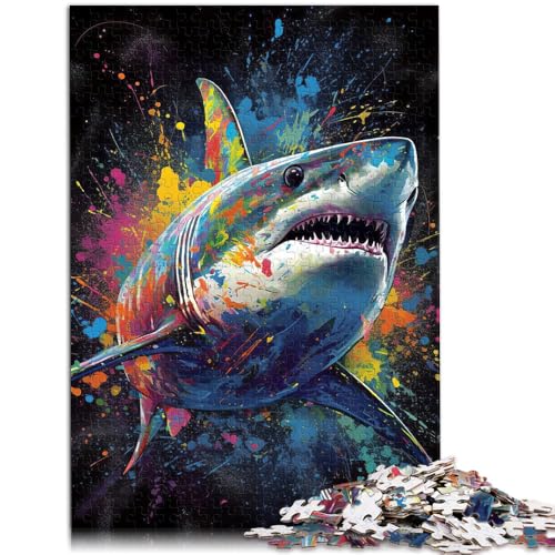 1000-teiliges Puzzle für Erwachsene Hai-Malerei Quizspiel 50 x 75 cm. Helfen Sie dem Gehirn süchtig machendes Spielzeug zu trainieren und Geduld zu fördern. von DLBHSG