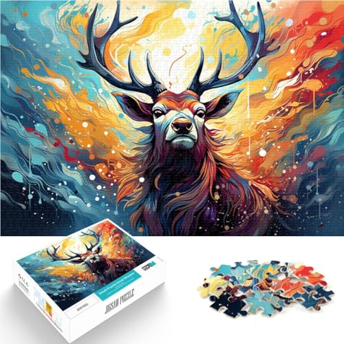 1000-teiliges Puzzle für Erwachsene Hirsch Stressabbau-Spielzeug 26 x 38 cm ganze Familie für Teenager ab 14 Jahren von DLBHSG