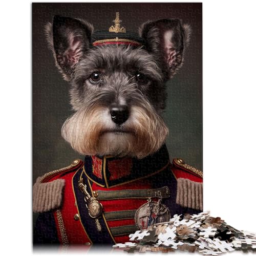1000-teiliges Puzzle für Erwachsene Hund in Militäruniform Lernspielzeug 50 x 75 cm ganze Familie von DLBHSG
