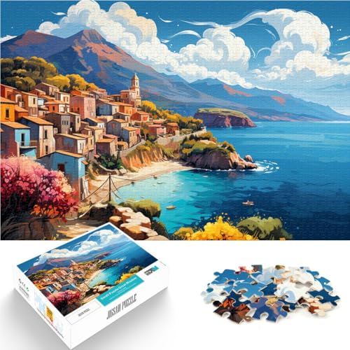 1000-teiliges Puzzle für Erwachsene Insel Kreta Griechenland anspruchsvolles Spiel Puzzle 26 x 38 cm anspruchsvolles Spiel und Familienspiel für 14-Jährige von DLBHSG
