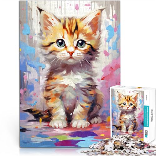 1000-teiliges Puzzle für Erwachsene Katze mit Blume 50 x 75 cm mit vollständig ineinander greifenden zufällig geformten Teilen für Teenager ab 14 Jahren 1000-teiliges Puzzle für Erwachsene Katze mit Blume 50 x 75 cm mit vollständig ineinander greifenden zufällig geformten Teilen für Teenager ab 14 Jahren von DLBHSG