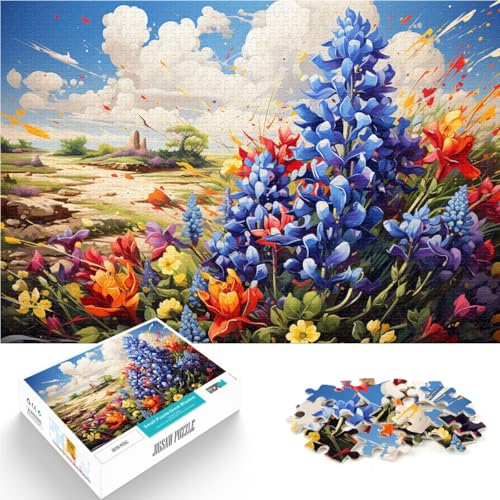1000-teiliges Puzzle für Erwachsene Kornblumen-Lernspiele Heimdekorationspuzzle 50 x 75 cm Lernspiel für Geburtstag Weihnachten von DLBHSG