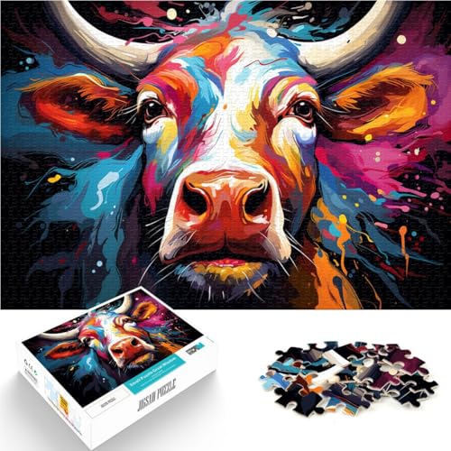 1000-teiliges Puzzle für Erwachsene Kuhkunst Quizspiel 26 x 38 cm Herausforderung der Gehirnintelligenz süchtig machendes Spielzeug für Teenager ab 14 Jahren von DLBHSG
