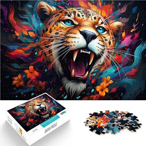 1000-teiliges Puzzle für Erwachsene Kunst-Leopard Spielzeug Lernspiele Stressabbau 26 x 38 cm ganze Familie von DLBHSG
