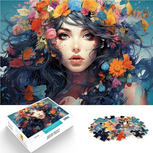 1000-teiliges Puzzle für Erwachsene Kunstblumengöttin anspruchsvolles Spiel Puzzles 50 x 75 cm anspruchsvolles Spiel und Familienspiel für Teenager ab 14 Jahren von DLBHSG