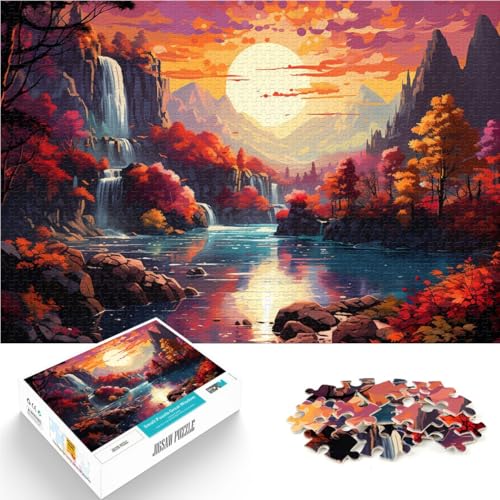 1000-teiliges Puzzle für Erwachsene Landschaft Lernspiele Heimdekoration Puzzle 26 x 38 cm Stressabbau schwierige Herausforderung von DLBHSG