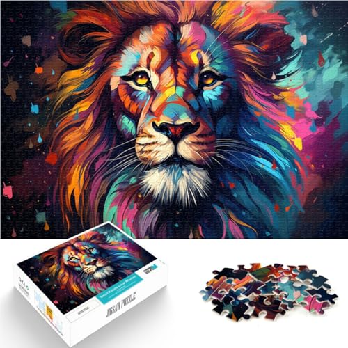 1000-teiliges Puzzle für Erwachsene Löwen-Puzzle Spiele Spielzeug Geschenk 50 x 75 cm. Helfen Sie dem Gehirn süchtig machendes Spielzeug zu trainieren und Geduld zu fördern von DLBHSG
