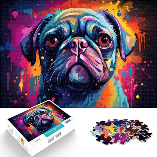 1000-teiliges Puzzle für Erwachsene Malen eines Mops Lernspielzeug 50 x 75 cm Stressabbau Urlaub zu Hause Zeitvertreib für 14-Jährige 1000-teiliges Puzzle für Erwachsene Malen eines Mops Lernspielzeug 50 x 75 cm Stressabbau Urlaub zu Hause Zeitvertreib für 14-Jährige von DLBHSG