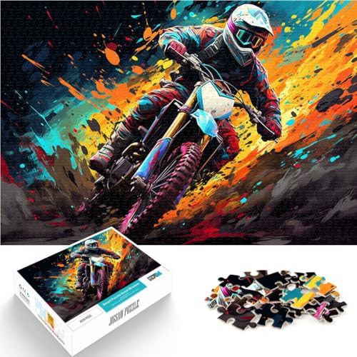 1000-teiliges Puzzle für Erwachsene Motorradfahrer Lernspielzeug 26 x 38 cm zum Stressabbau schwierige Herausforderung für Teenager ab 14 Jahren von DLBHSG