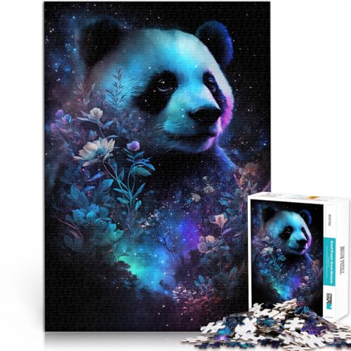 1000-teiliges Puzzle für Erwachsene Panda und Blumen Quizspiel 50 x 75 cm Künstlersammlung bildende Kunst für Jugendliche ab 14 Jahren von DLBHSG