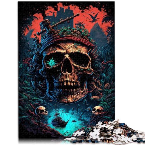 1000-teiliges Puzzle für Erwachsene Piratenschädel Denkspiel 50 x 75 cm ganze Familie für Teenager ab 14 Jahren von DLBHSG
