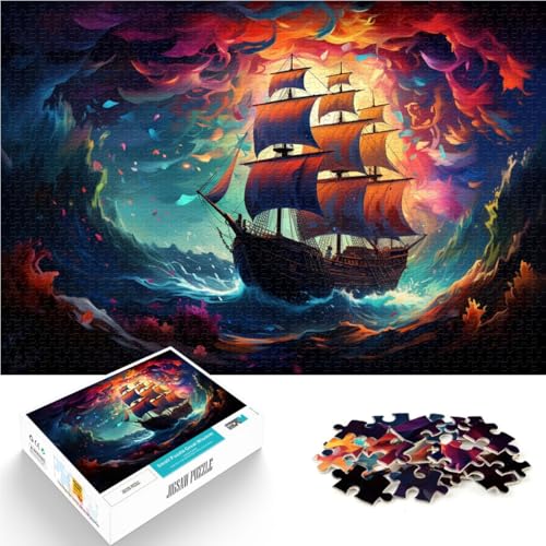 1000-teiliges Puzzle für Erwachsene Piratenschiff Lernspielzeug 26 x 38 cm anspruchsvolles Spiel und Familienspiel geeignet für Kinder und Jugendliche ab 14 Jahren von DLBHSG