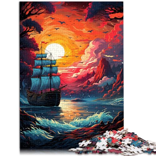 1000-teiliges Puzzle für Erwachsene Piratenschiff Lernspielzeug 50 x 75 cm zum Stressabbau schwierige Herausforderung für 14-Jährige von DLBHSG