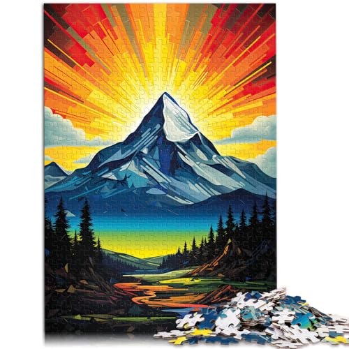 1000-teiliges Puzzle für Erwachsene Pop-Art-Berge Familienunterhaltungsspielzeug 50 x 75 cm zum Stressabbau schwierige Herausforderung von DLBHSG