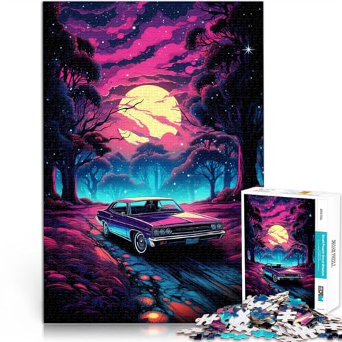 1000-teiliges Puzzle für Erwachsene Psychedelisches Sportwagen-Puzzle 50 x 75 cm geeignet als Schreibtischdekoration von DLBHSG