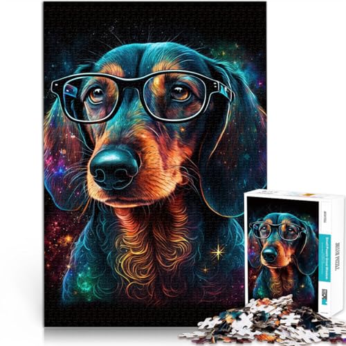 1000-teiliges Puzzle für Erwachsene Puzzle „Cosmic Chihuahua Glasses“ Lernpuzzle Familienspiel 26 x 38 cm anspruchsvolles Spiel und Familienspiel 1000-teiliges Puzzle für Erwachsene Puzzle „Cosmic Chihuahua Glasses“ Lernpuzzle Familienspiel 26 x 38 cm anspruchsvolles Spiel und Familienspiel von DLBHSG
