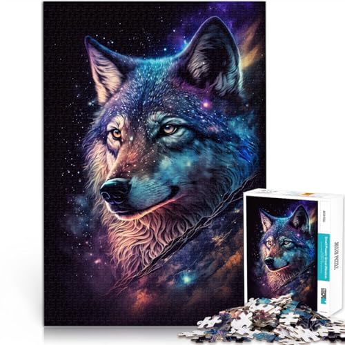 1000-teiliges Puzzle für Erwachsene Puzzle Art Galaxy Wolf anspruchsvolles Spiel Geschenke 26 x 38 cm Lernspiel für Geburtstag Weihnachten von DLBHSG