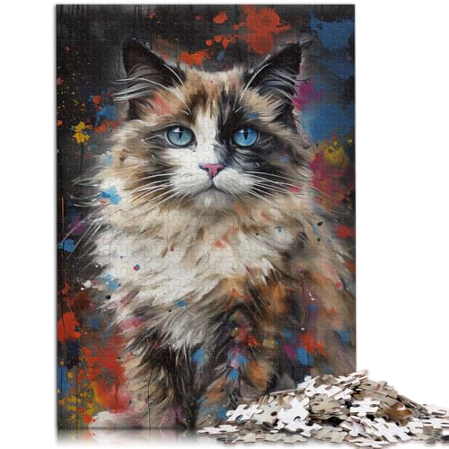 1000-teiliges Puzzle für Erwachsene Ragdoll-Katze malen lustige Familienspiele 26 x 38 cm geeignet als Schreibtischdekoration für Teenager ab 14 Jahren von DLBHSG