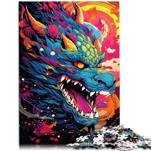 1000-teiliges Puzzle für Erwachsene Retro-Drache Quizspiel 50 x 75 cm Spaß für Zuhause Geburtstagsgeschenk Reisegeschenk von DLBHSG