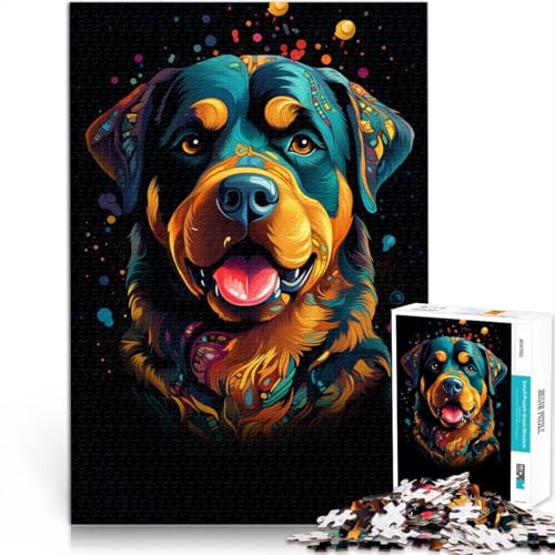 1000-teiliges Puzzle für Erwachsene Rottweiler DIY-Puzzle-Spielzeug 26 x 38 cm. Helfen Sie dem Gehirn süchtig machendes Spielzeug zu trainieren und Geduld zu fördern von DLBHSG