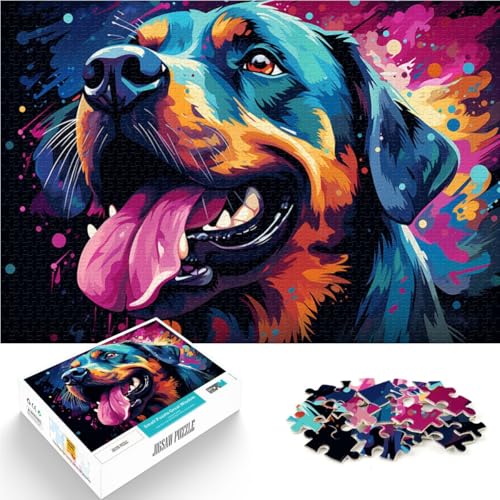1000-teiliges Puzzle für Erwachsene Rottweiler-Denkspiel 50 x 75 cm tolles Geschenk für die ganze Familie für 14-Jährige von DLBHSG