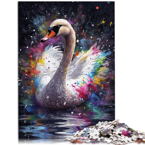 1000-teiliges Puzzle für Erwachsene Schwanenmalerei anspruchsvolles Spiel Geschenke 26 x 38 cm anspruchsvolles Spiel und Familienspiel für 14-Jährige von DLBHSG