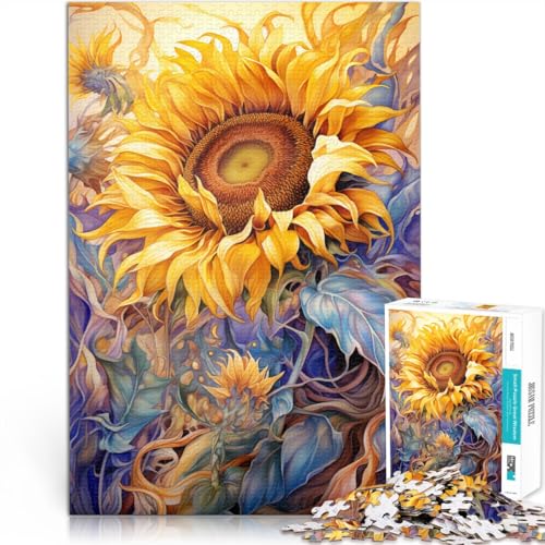 1000-teiliges Puzzle für Erwachsene Sonnenblumen-Lernspielzeug 50 x 75 cm Stressabbau Urlaub zu Hause Zeitvertreib für 14-Jährige von DLBHSG