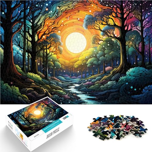 1000-teiliges Puzzle für Erwachsene Sonnenuntergang-Dschungel Quizspiel 50 x 75 cm ganze Familie ab 14 Jahren von DLBHSG