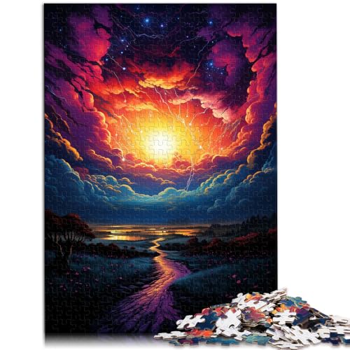 1000-teiliges Puzzle für Erwachsene Sonnenuntergangslandschaft pädagogisches Spielzeug zum Stressabbau 26 x 38 cm mit passendem Poster und Quizblatt von DLBHSG