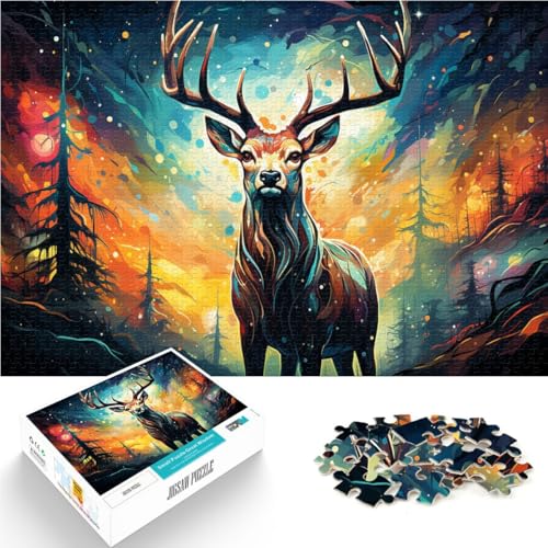 1000-teiliges Puzzle für Erwachsene Sternenhimmel Hirsch Dekomprimierendes intellektuelles Lernspielzeug 50 x 75 cm anspruchsvolles Spiel und Familienspiel 1000-teiliges Puzzle für Erwachsene Sternenhimmel Hirsch Dekomprimierendes intellektuelles Lernspielzeug 50 x 75 cm anspruchsvolles Spiel und Familienspiel von DLBHSG