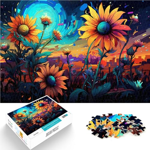 1000-teiliges Puzzle für Erwachsene Sternenhimmel Sonnenblumen Spielzeug Denkspiel 50 x 75 cm anspruchsvolles Spiel und Familienspiel für 14-Jährige von DLBHSG