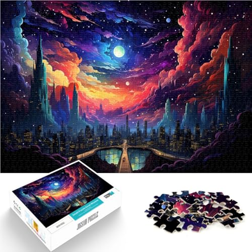 1000-teiliges Puzzle für Erwachsene Sternenhimmel-Stadt Lernspiel Herausforderungsspielzeug 50 x 75 cm Lernspiel für Geburtstag Weihnachten für Kinder ab 14 Jahren von DLBHSG