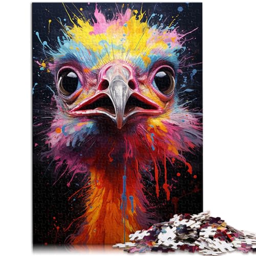 1000-teiliges Puzzle für Erwachsene Tier-Strauß Lernspiele für Zuhause DIY-Spielzeug 50 x 75 cm Künstlersammlung Bildende Kunst für 14-Jährige von DLBHSG