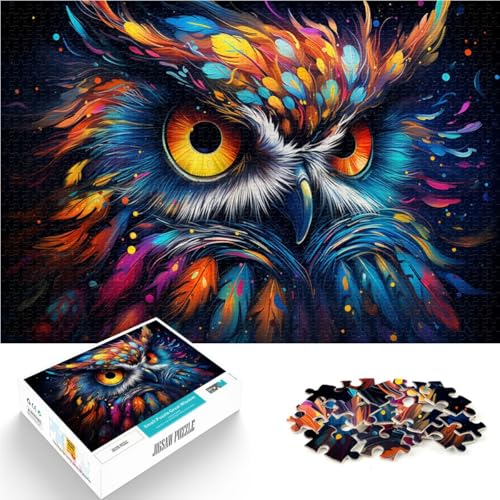 1000-teiliges Puzzle für Erwachsene Tierfarben-Eule Spielspielzeug 50 x 75 cm tolles Geschenk für die ganze Familie für 14-Jährige von DLBHSG
