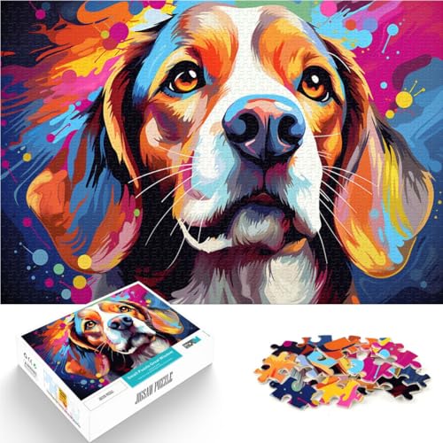1000-teiliges Puzzle für Erwachsene Tierpuzzle Beagle Lernspielzeug 50 x 75 cm mit passendem Poster und Quizblatt für Teenager ab 14 Jahren von DLBHSG