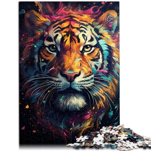 1000-teiliges Puzzle für Erwachsene Tiger Spirit bunt zum Dekomprimieren intellektuelles Lernspielzeug 50 x 75 cm Geburtstagsgeschenk Geschenke Wandkunst von DLBHSG