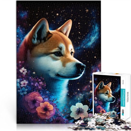 1000-teiliges Puzzle für Erwachsene Weltraumtier Shiba Inu Spielzeug Denkspiel 26 x 38 cm geeignet als Schreibtischdekoration für 14-Jährige von DLBHSG