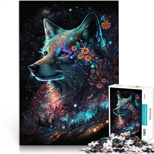 1000-teiliges Puzzle für Erwachsene Weltraumwolf und Blumen Denkspiel 50 x 75 cm Lernspiel für Geburtstag Weihnachten für Kinder ab 14 Jahren 1000-teiliges Puzzle für Erwachsene Weltraumwolf und Blumen Denkspiel 50 x 75 cm Lernspiel für Geburtstag Weihnachten für Kinder ab 14 Jahren von DLBHSG