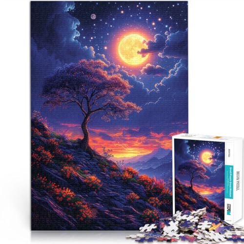 1000-teiliges Puzzle für Erwachsene Wolken und Blumen Berge Heimdekorationspuzzle 50 x 75 cm anspruchsvolles Spiel und Familienspiel von DLBHSG