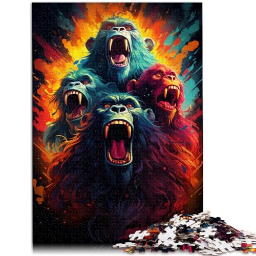 1000-teiliges Puzzle für Erwachsene Zeichnung Einer Affenfamilie Lernspielzeug 50 x 75 cm ganze Familie von DLBHSG