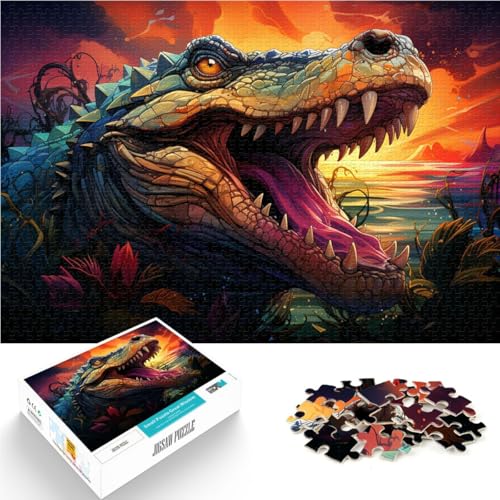 1000-teiliges Puzzle für Erwachsene amerikanisches Krokodil Familienunterhaltungsspielzeug 50 x 75 cm geeignet als Schreibtischdekoration von DLBHSG