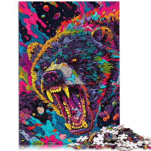 1000-teiliges Puzzle für Erwachsene bizarrer wütender Bär Familienunterhaltungsspielzeug 26 x 38 cm anspruchsvolles Spiel und Familienspiel von DLBHSG
